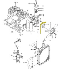 YANMAR Fan Belt / V-belt 2TNE68 - Genuine - 119256-42290